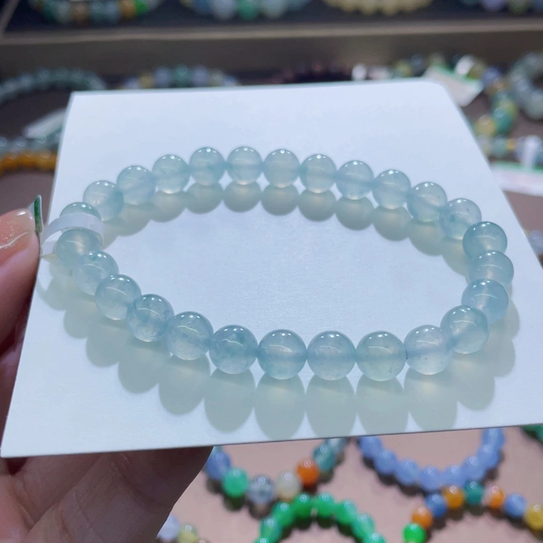 未镶嵌手链翡翠木纳金丝蓝卡7