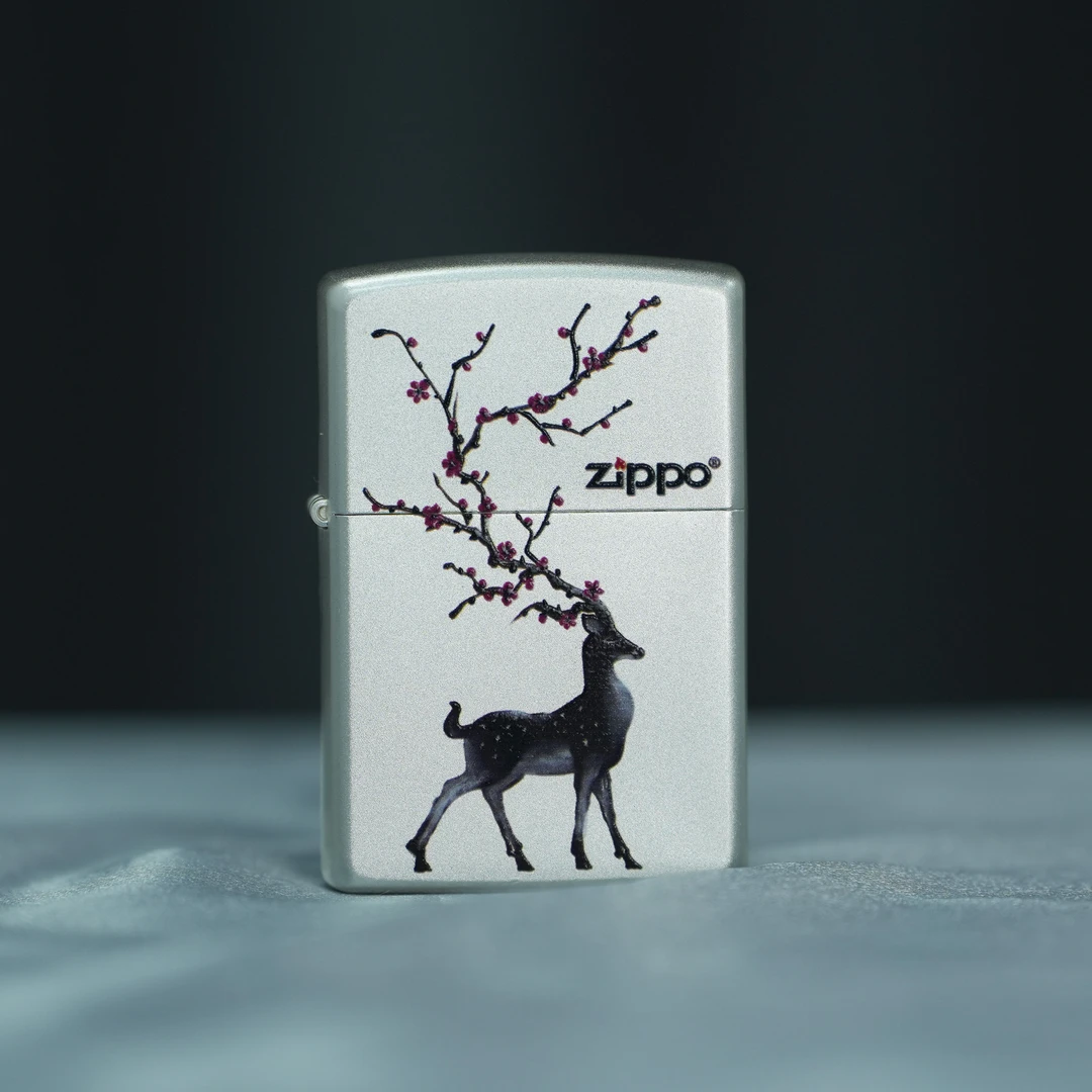 ZIPPO/之宝路上花开常镀银官方正品打火机一鹿有你梅花鹿DYJ1