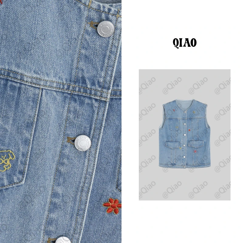 谢荞荞「花谷春野」荞荞春夏新款重工刺绣叠穿设计大版马甲背心马夹