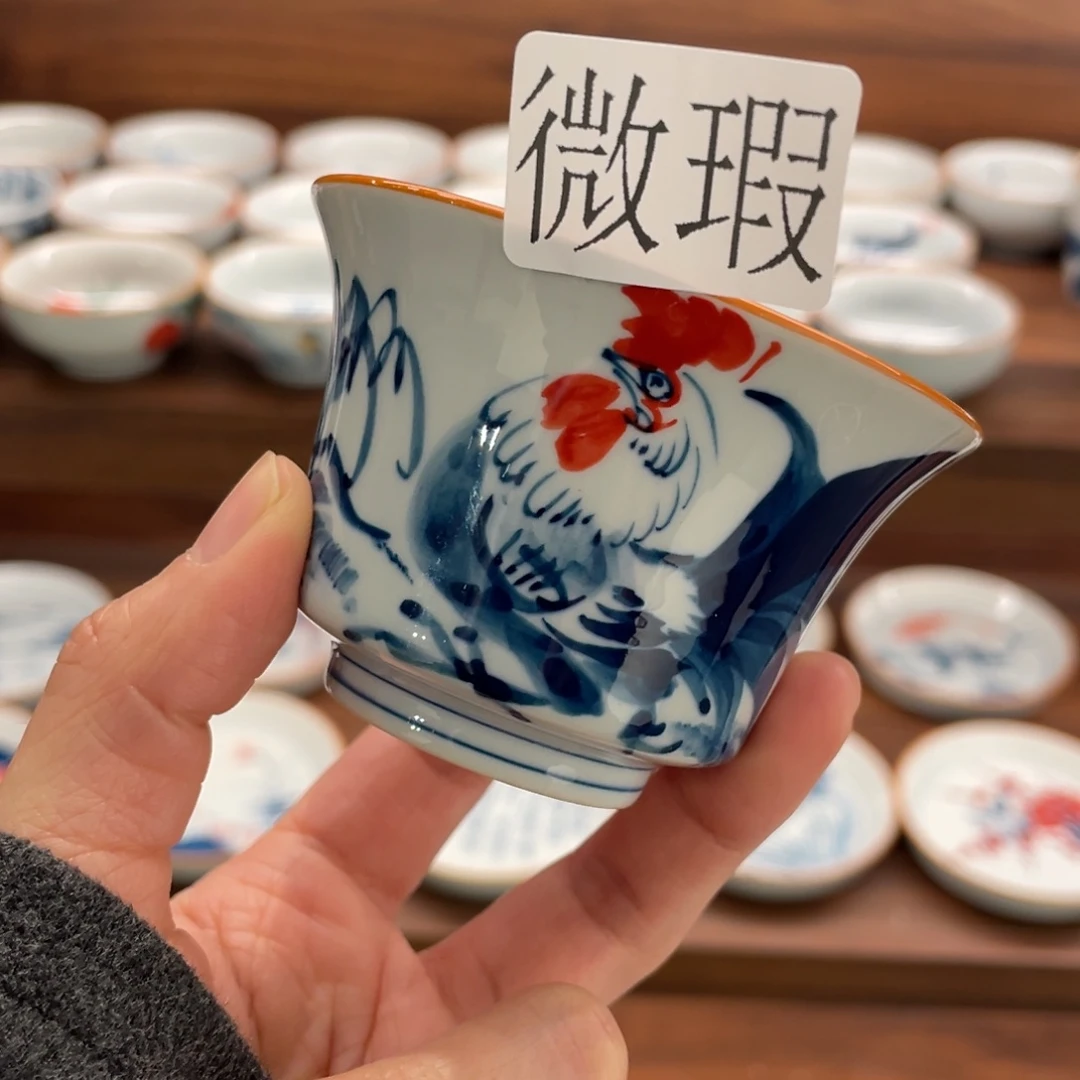 微瑕釉下彩纯手绘
