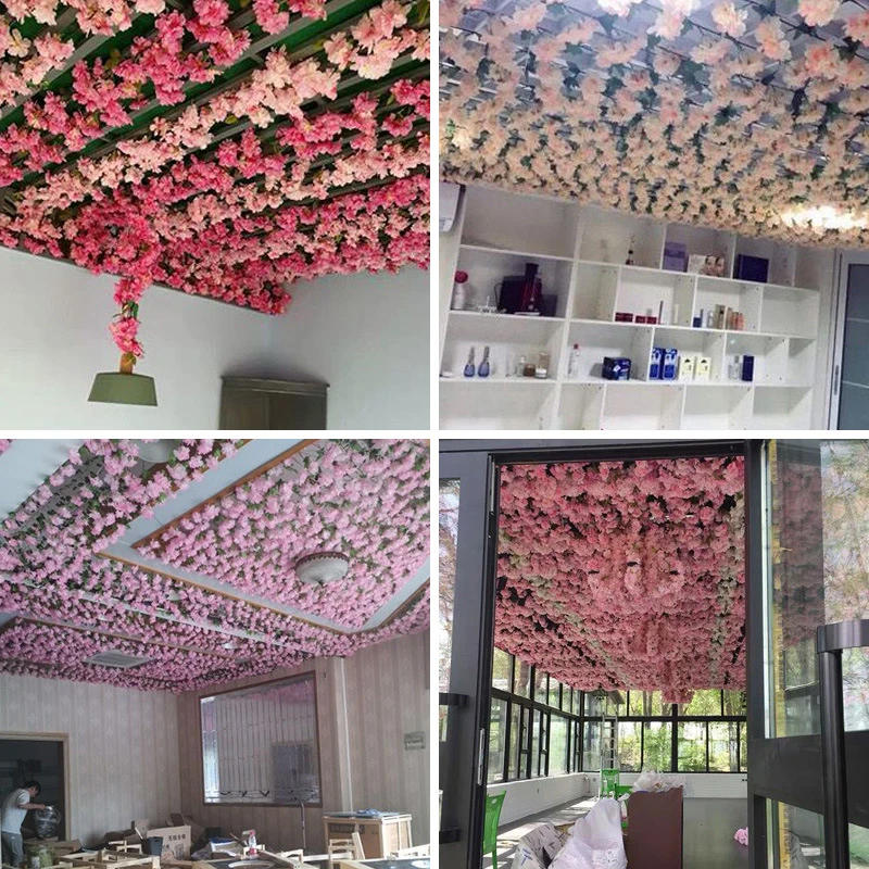 仿真迎春花樱花藤条假花装饰客厅空调水管道缠绕花藤暖气遮挡花条