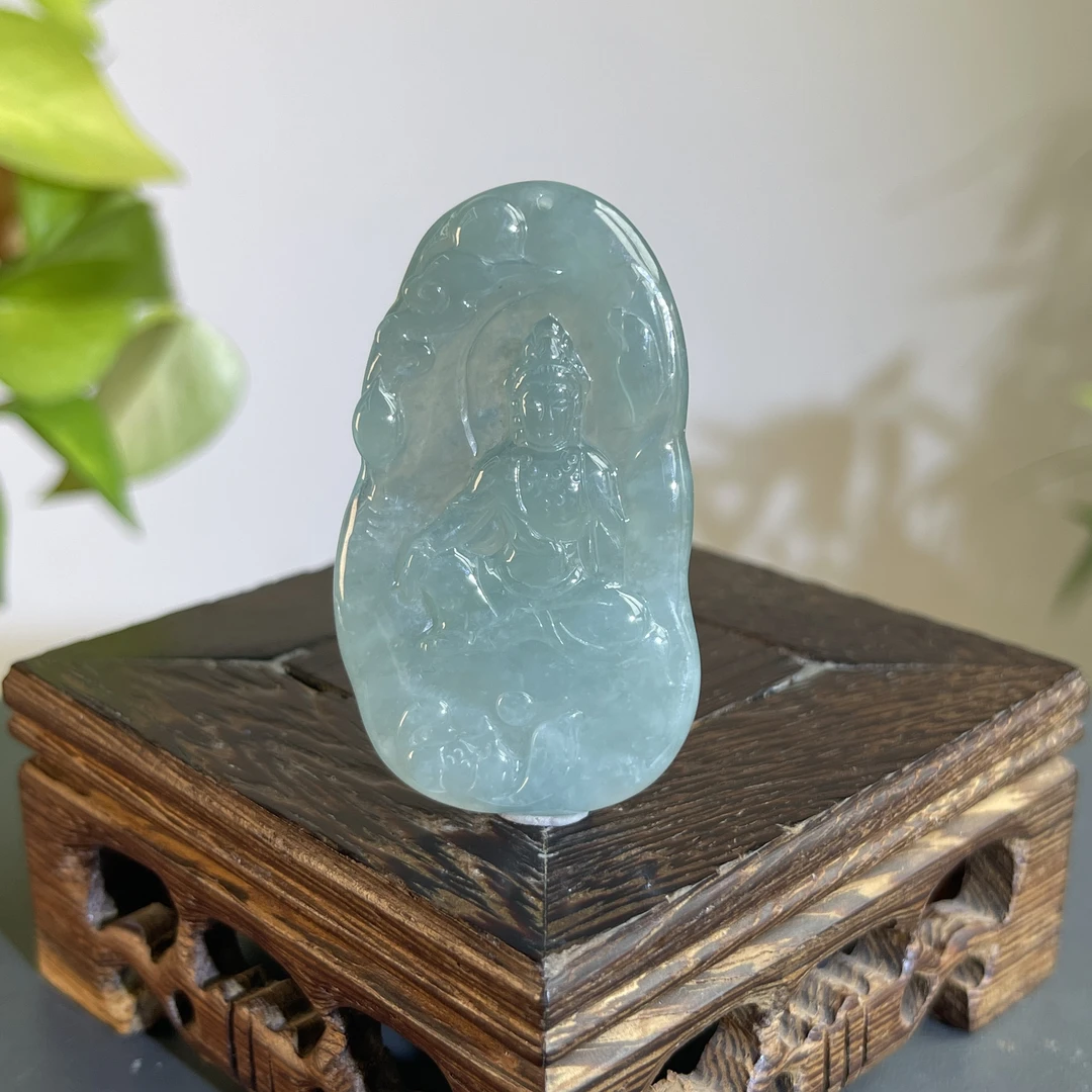 JTB04-83 天然缅甸翡翠A货 自在观音