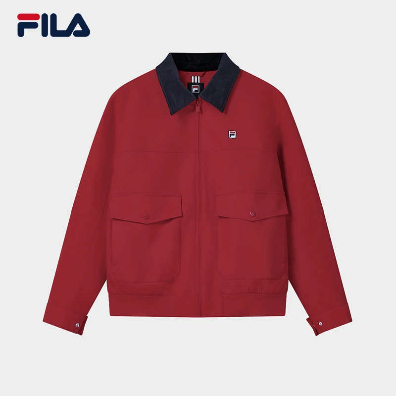 FILA斐乐男装2025冬季新款新品休闲商务风翻领棉服外套F11M618909