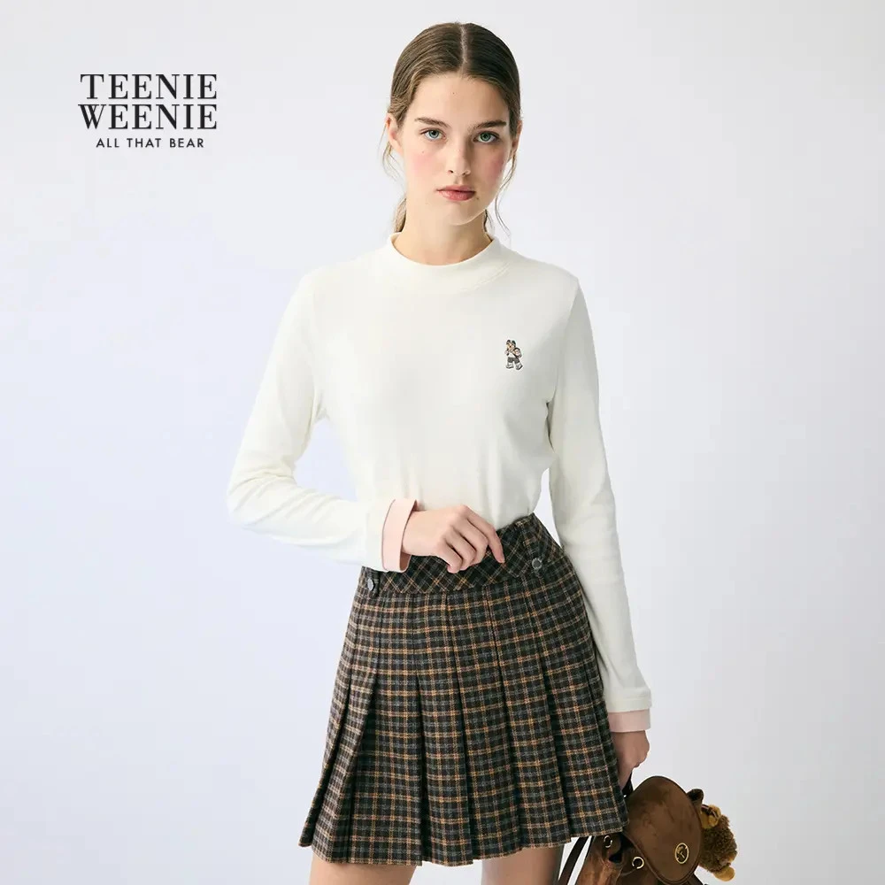 TeenieWeenie小熊女装长袖T恤25秋弹力拉绒竖纹上女衣TTLA258TC1A