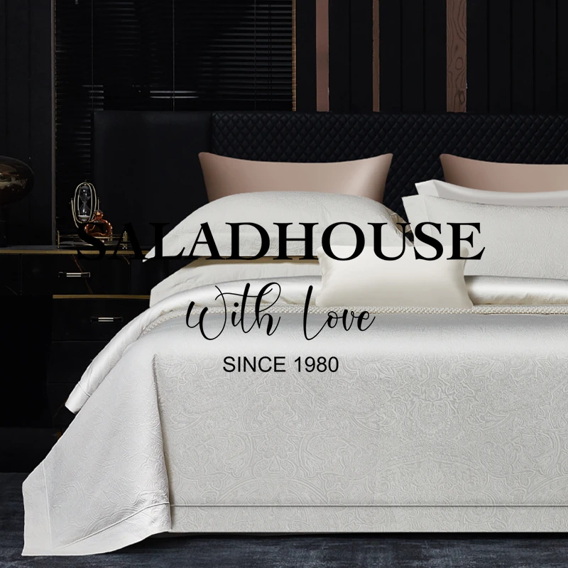 色拉房子贡缎织造进口埃及长绒棉厚织提花秋冬四件套-里昂 Lyon