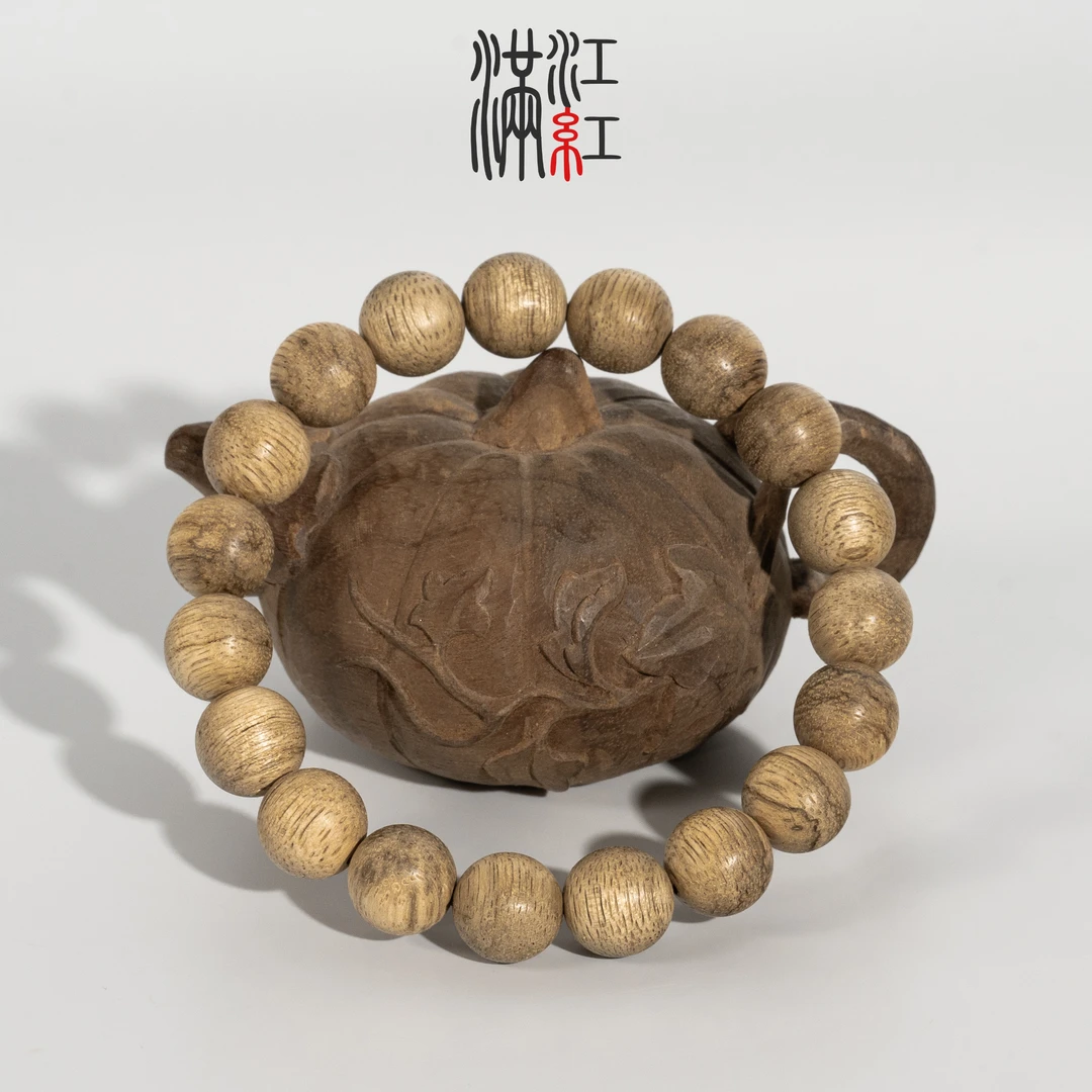 满江红 沉香马泥涝沉香/圆珠1.0单圈/6g/天然沉香手串NHA