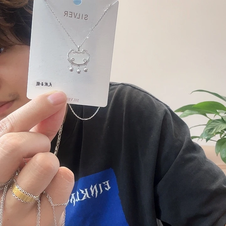 无吊坠925银纯银白月光项链