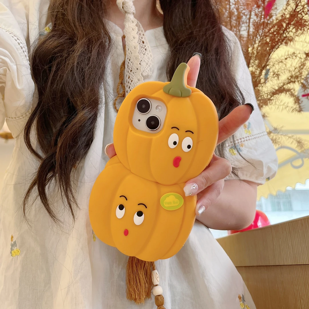 苹果|叠叠南瓜可爱适用iPhone16卡通女款创意15pro立体硅胶手机壳