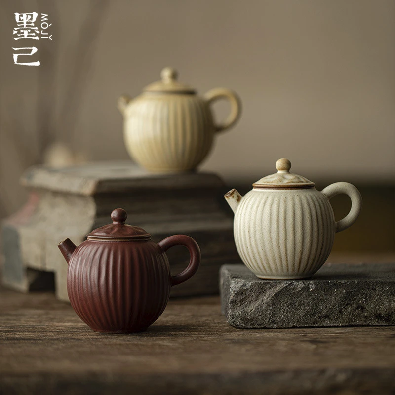 墨己日式粗陶茶具功夫茶具文人器灯笼壶家用球孔过滤小茶壶清川壶
