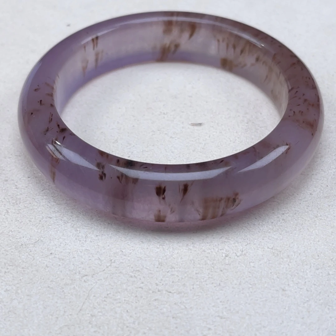 z***j未镶嵌手镯水晶极光23冰种紫钛手镯 47.77g