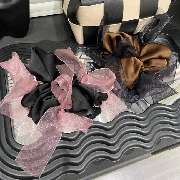 E5039 赵露思许研同款网纱蝴蝶结小肠发圈女2025年新款马尾头绳女