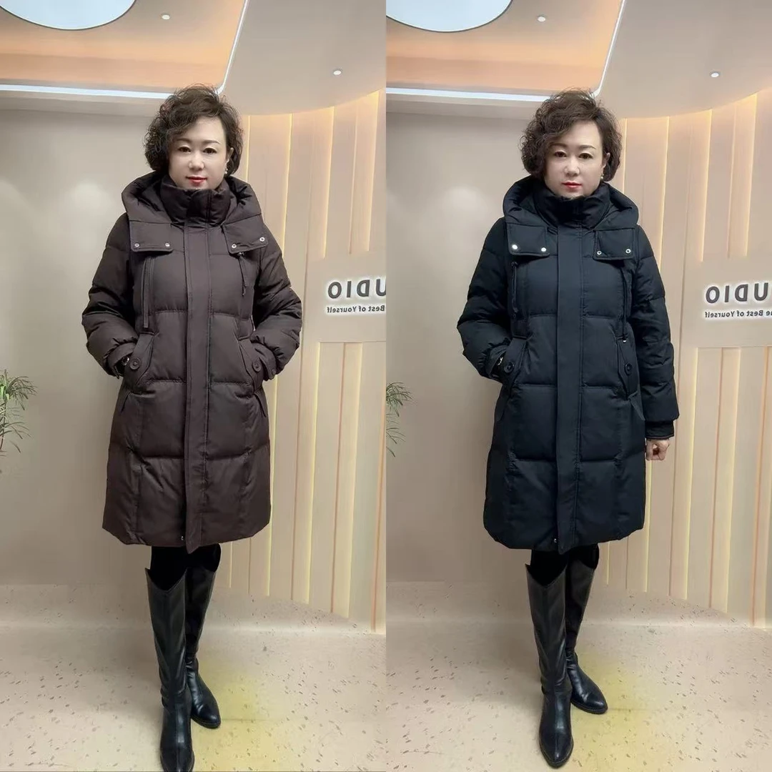 612#时尚中款白鸭绒羽绒服