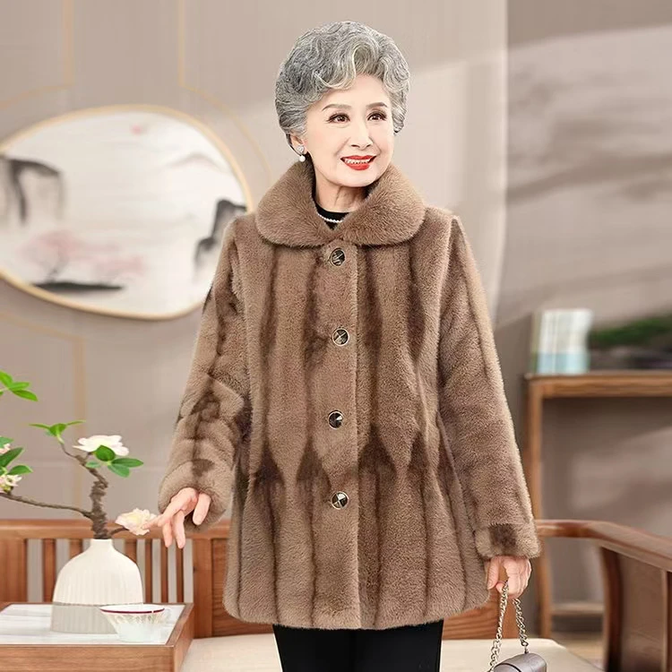 11165-冬季老年人妈妈装外套高档气质保暖大衣（李亚）