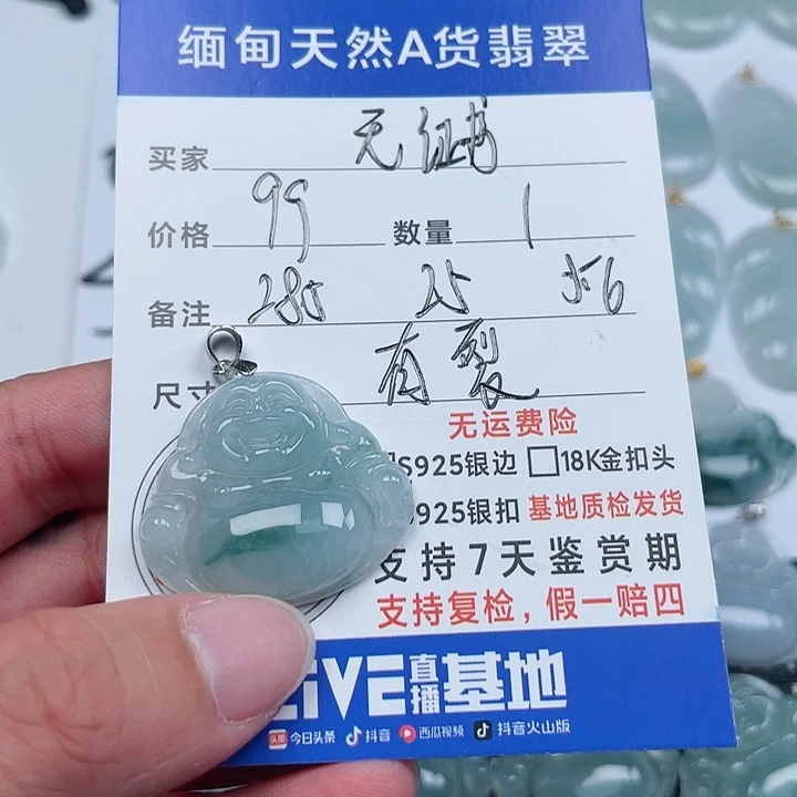 翡翠银S925镶嵌颈饰天然翡翠吊坠