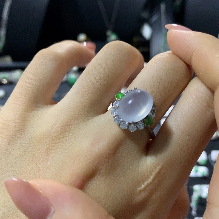翡翠银S925镶嵌戒指