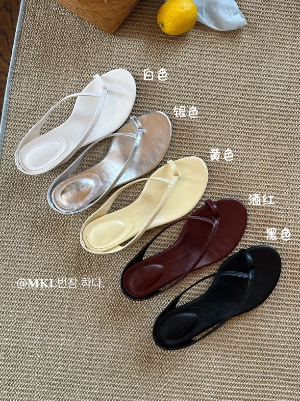 “MKL 번창 하다”极简风韩版简约夹趾拖鞋#A685−1