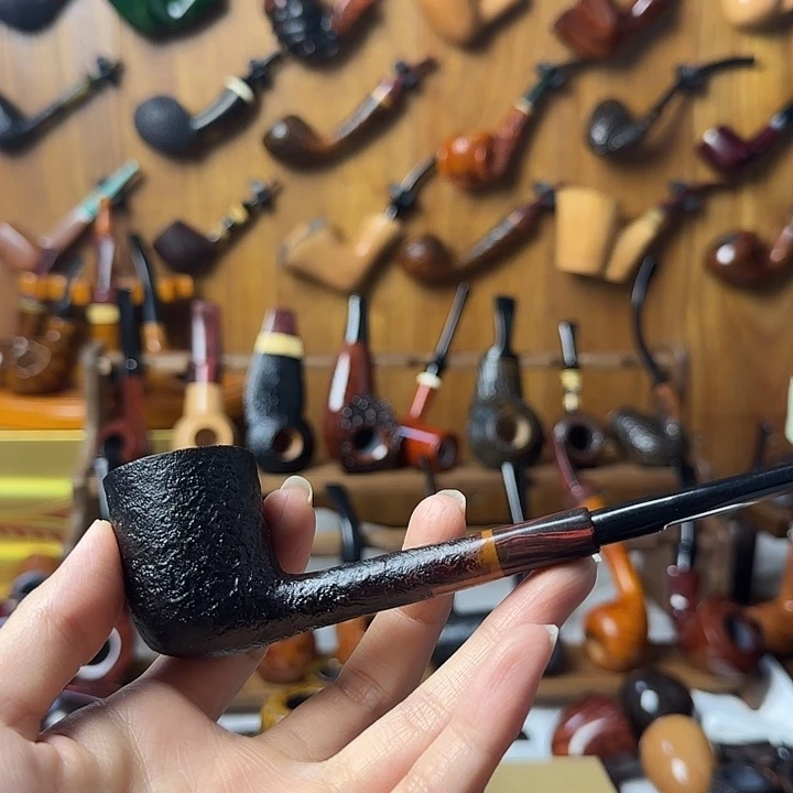 哥***调石楠木烟斗直杆