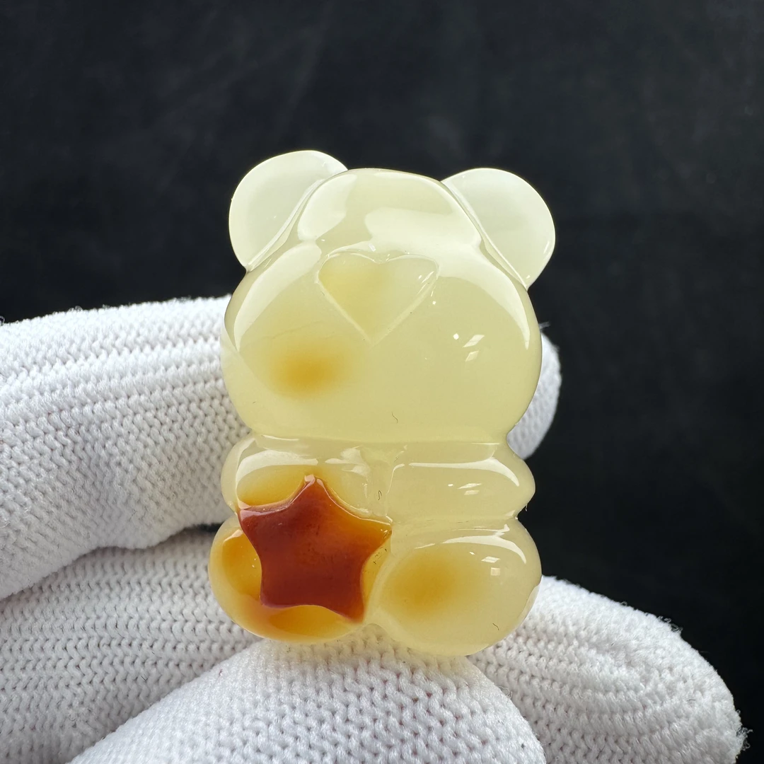 Y5746天然原矿蜜蜡 小熊未打孔21*32*15mm一图一物假一罚十