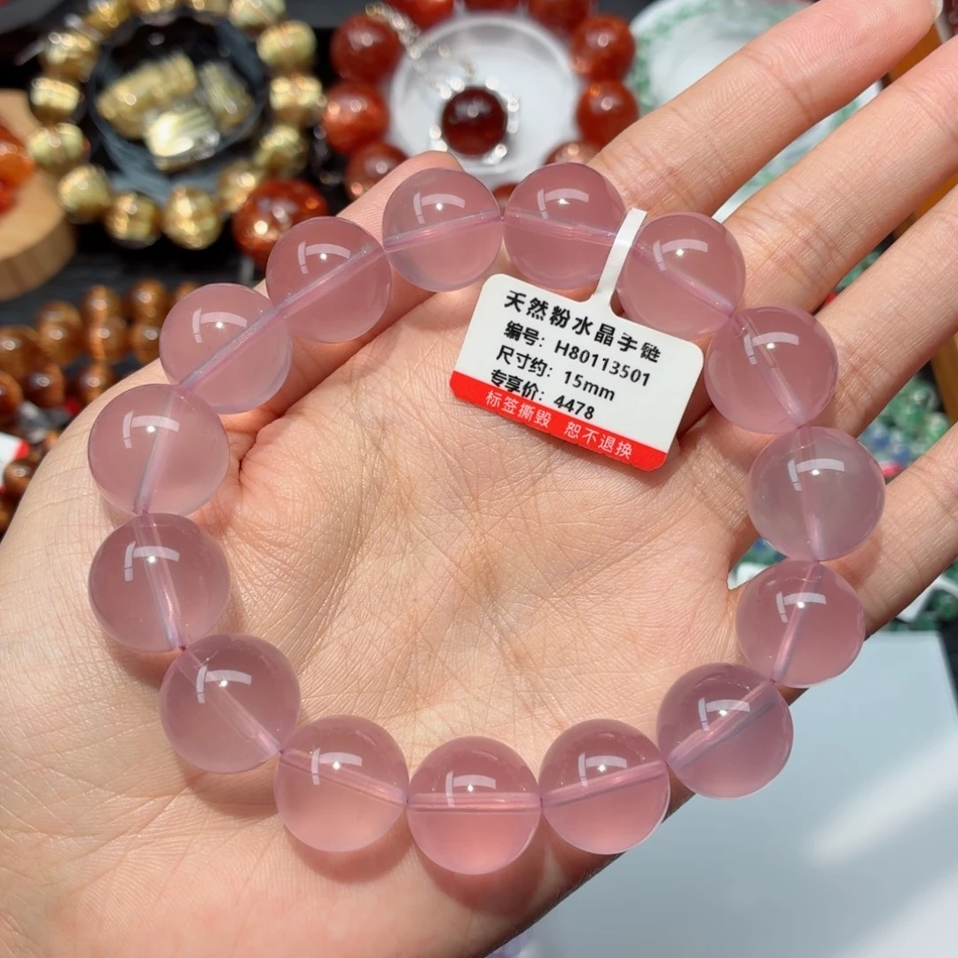 未镶嵌手链水晶粉水晶手链