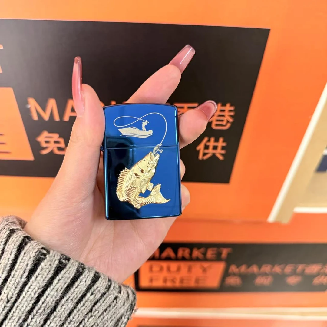 【火机总仓福利】佐罗蓝色钓鱼佬打火机防风复古创意个性礼物原装