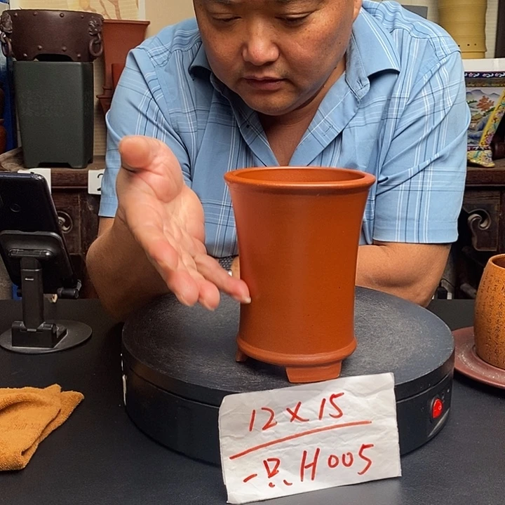 紫砂花盆货号一只H005