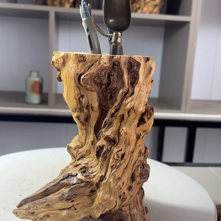 木石榴木笔筒茶桶