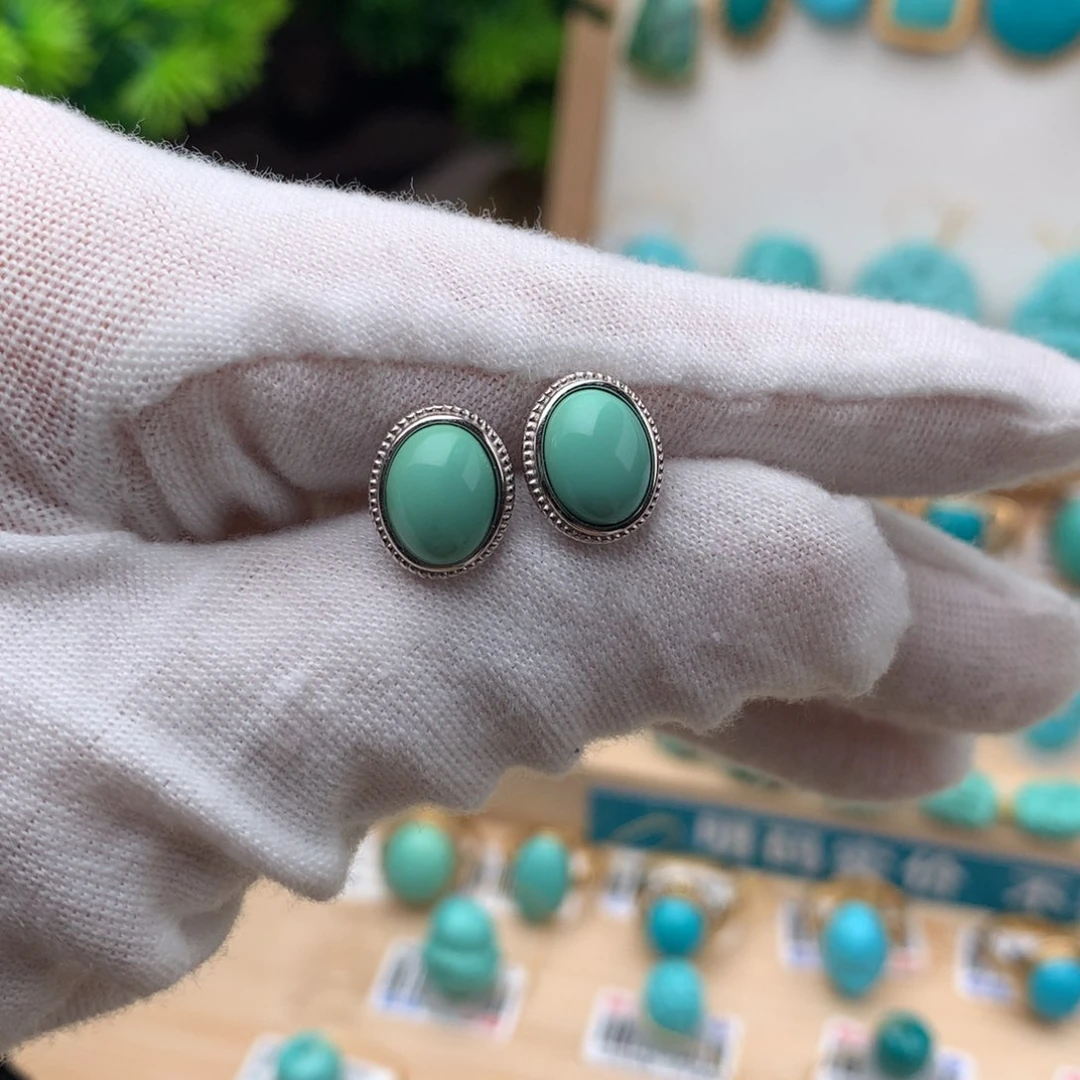 绿松石珠宝奇石银S925镶嵌
