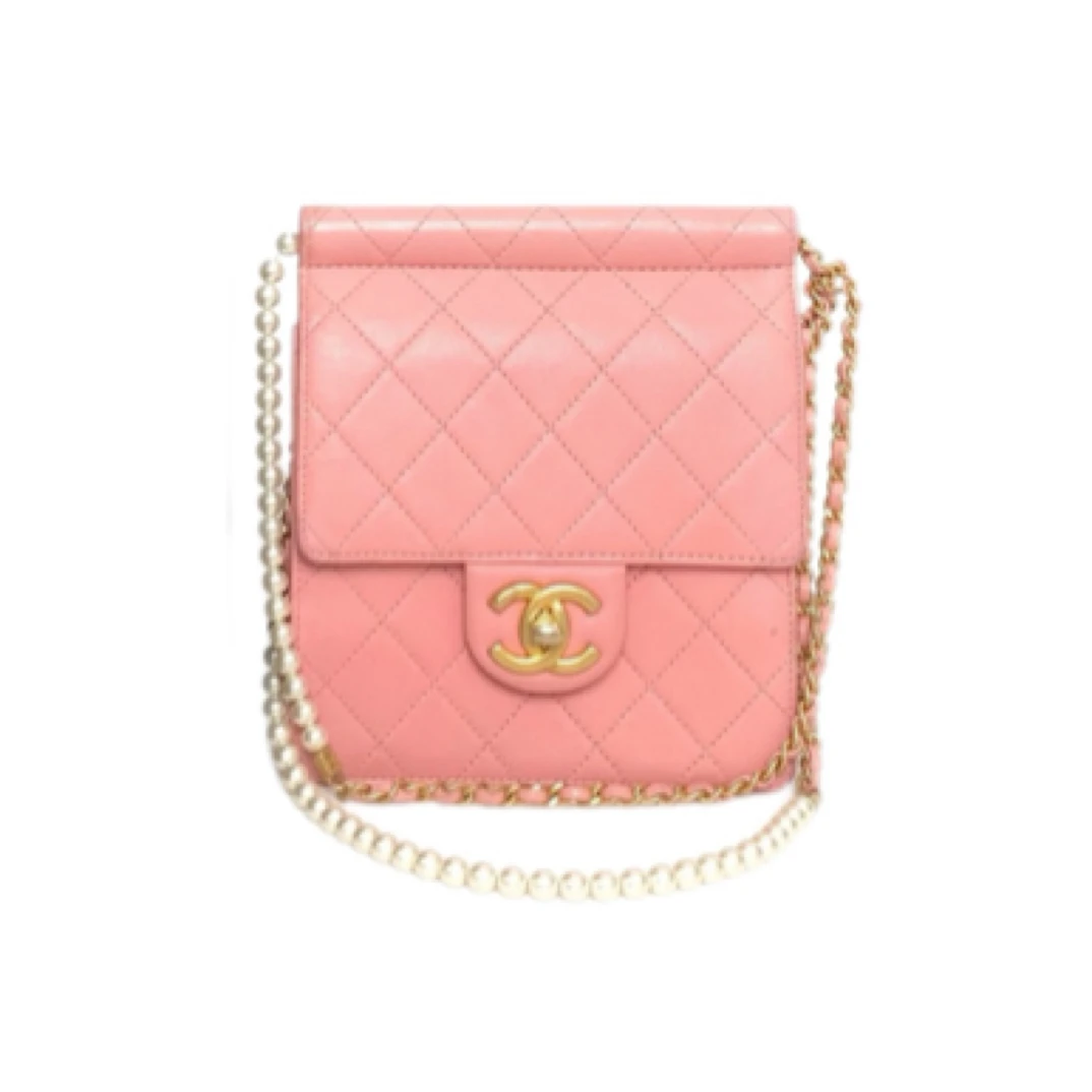 95新 Chanel/香奈儿 珍珠包 粉色 27开/19年/JW3494
