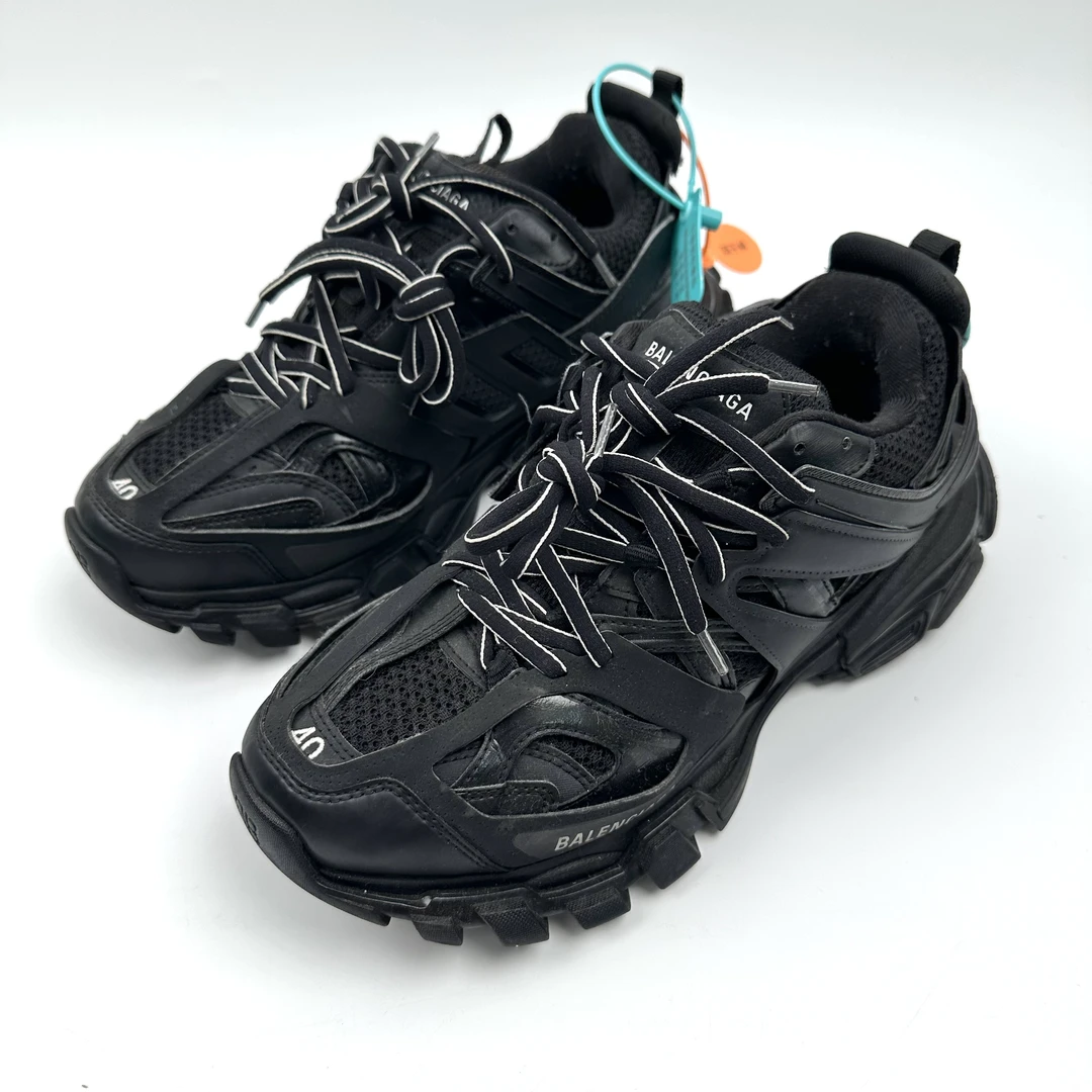 95新 Balenciaga/巴黎世家 40码 黑色Track 1.0 老爹鞋 bl0042