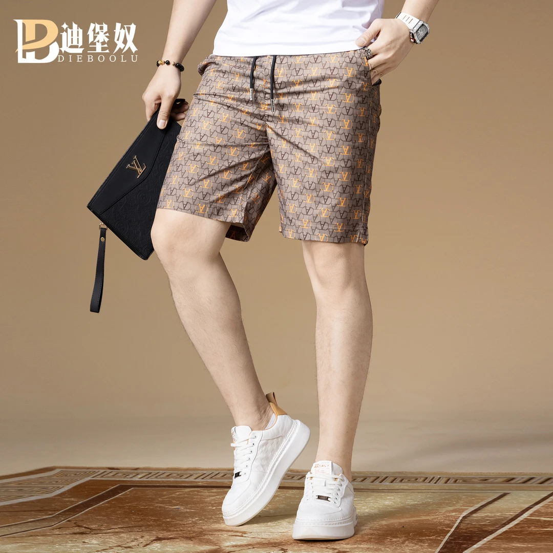 欧洲站高端拼接男士夏季薄款沙滩裤休闲时尚潮流潮牌短裤男
