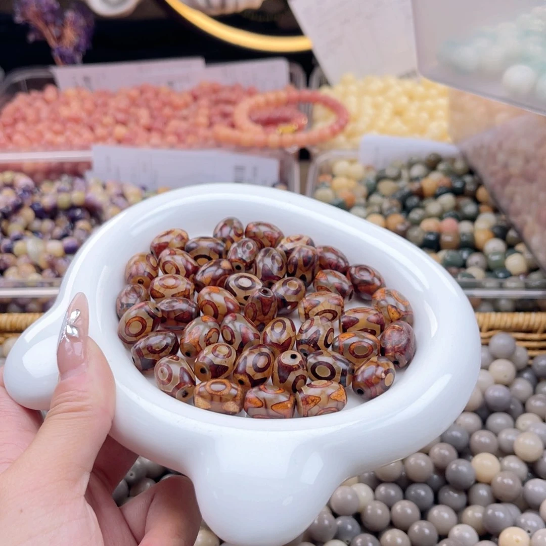 白玉菩提吊坠z12-16mm5颗。三眼天珠 微瑕