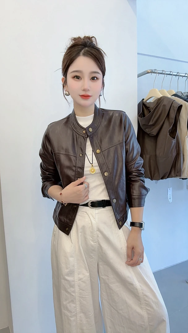 A（随性时光）海宁皮衣女植鞣皮2025年新款外套女