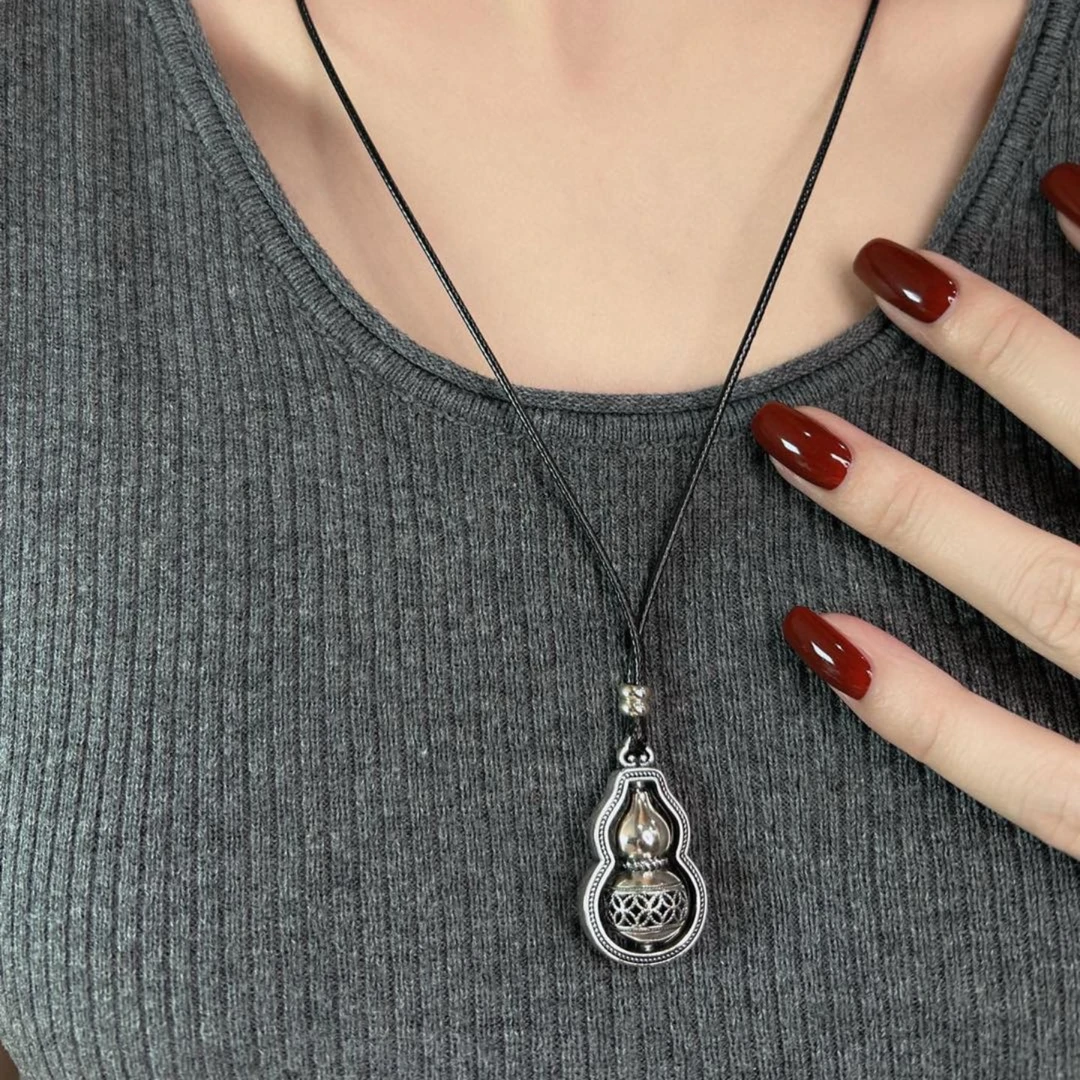 坠链均925银 5G时来运转葫芦套链国潮复古简约百搭古法XL-3247