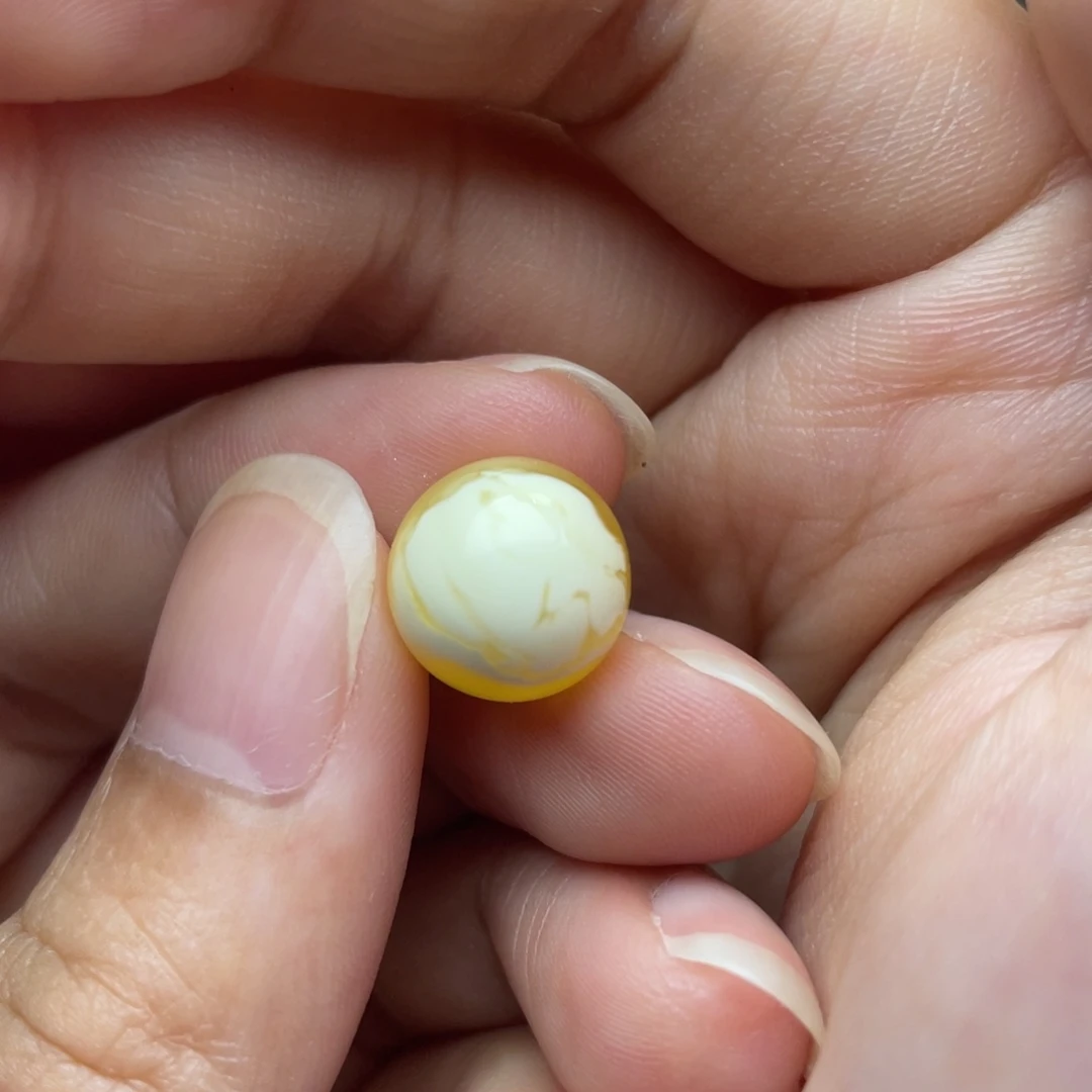 琥珀未镶嵌颈饰金漆白