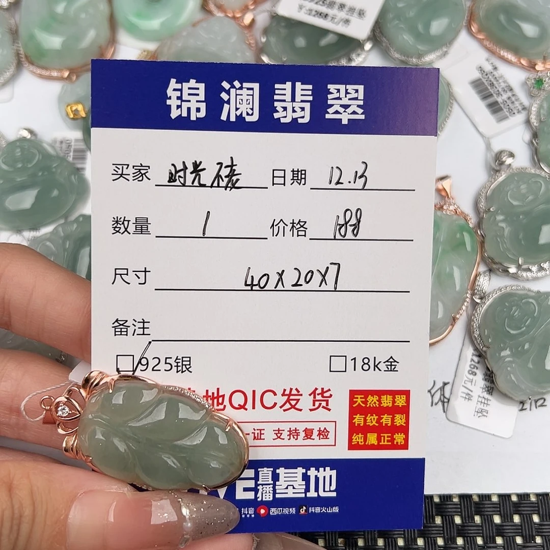 时***。翡翠银S925镶嵌颈饰