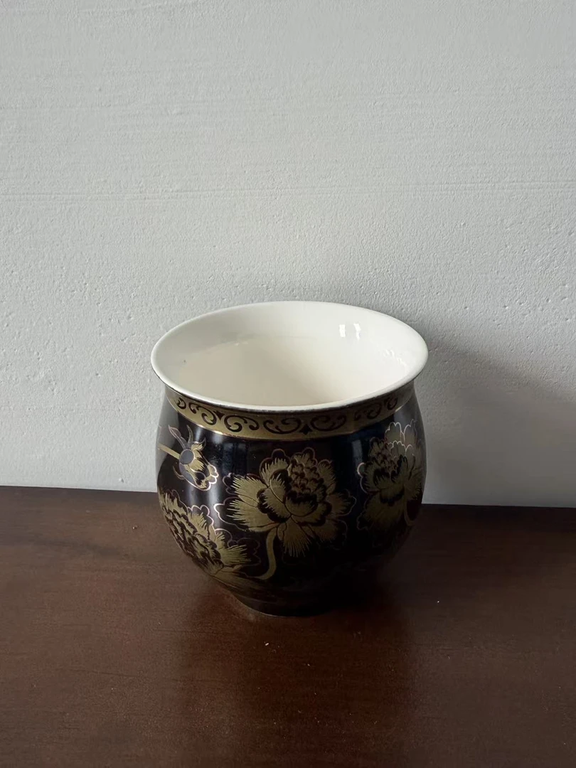 仿古瓷 D066（代拍链接）景德镇陶瓷乌金釉杯