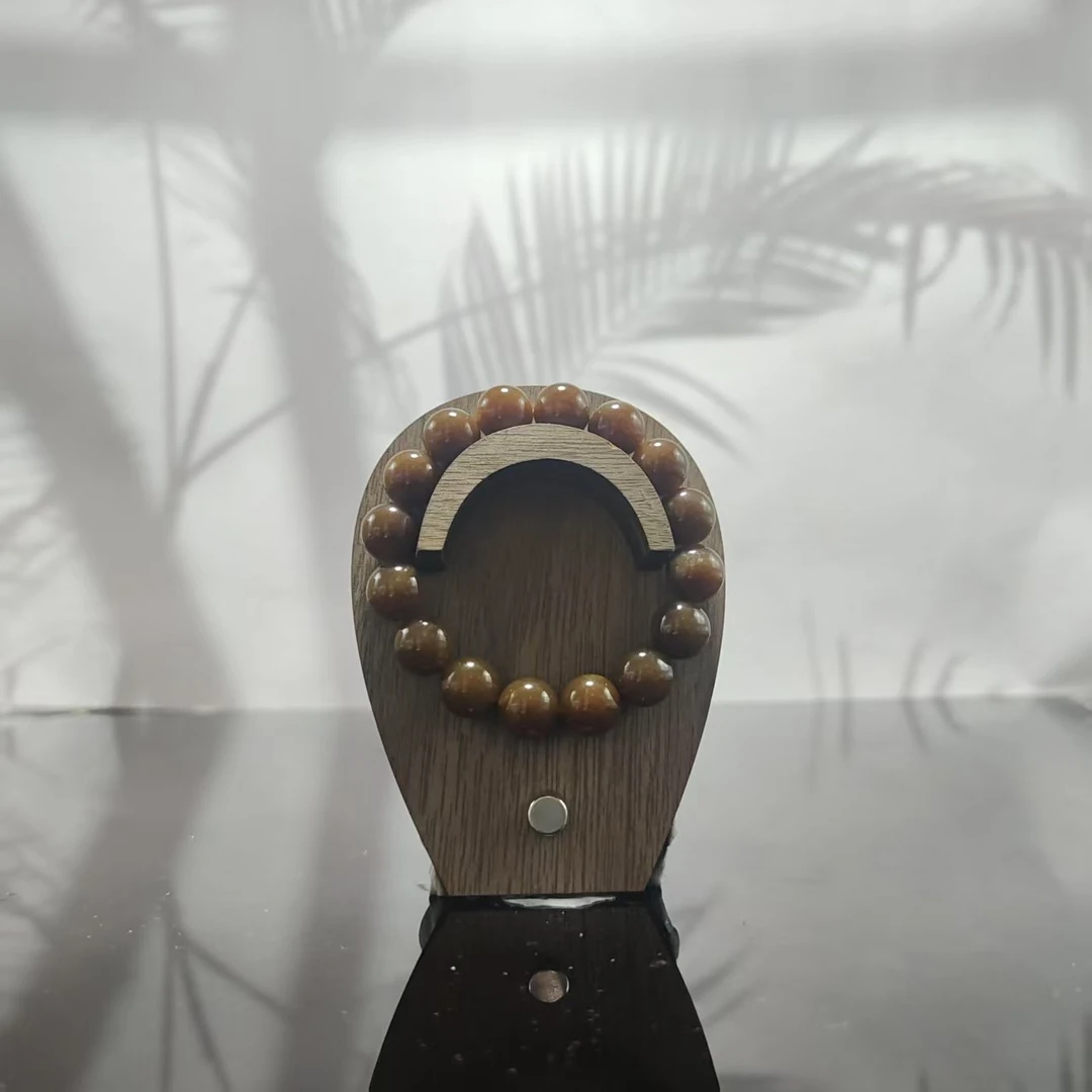 N和田玉且末糖圆珠手串（卡12）3984