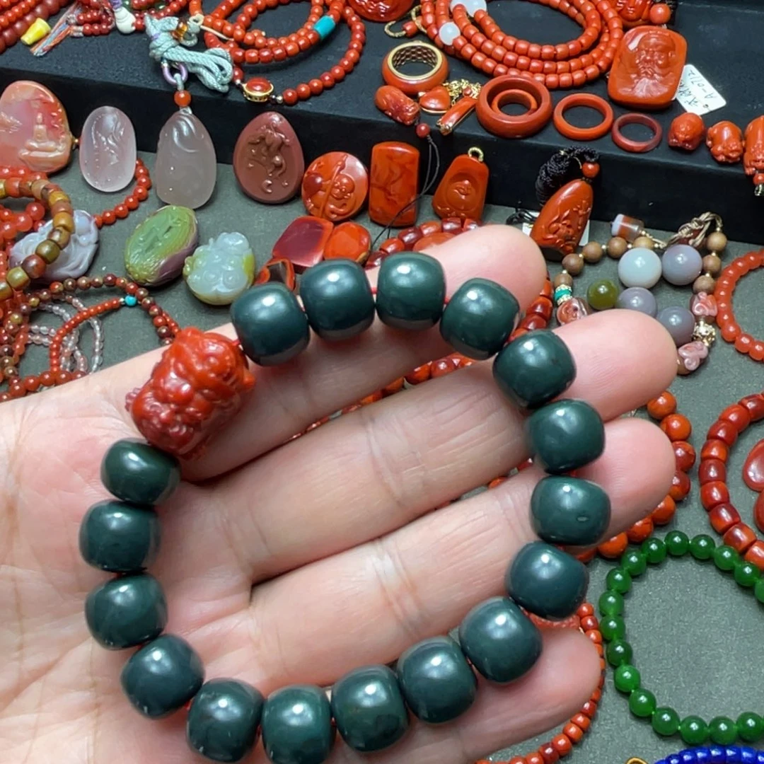 玛瑙/玉髓未镶嵌颈饰美姑绿老型单圈12mm