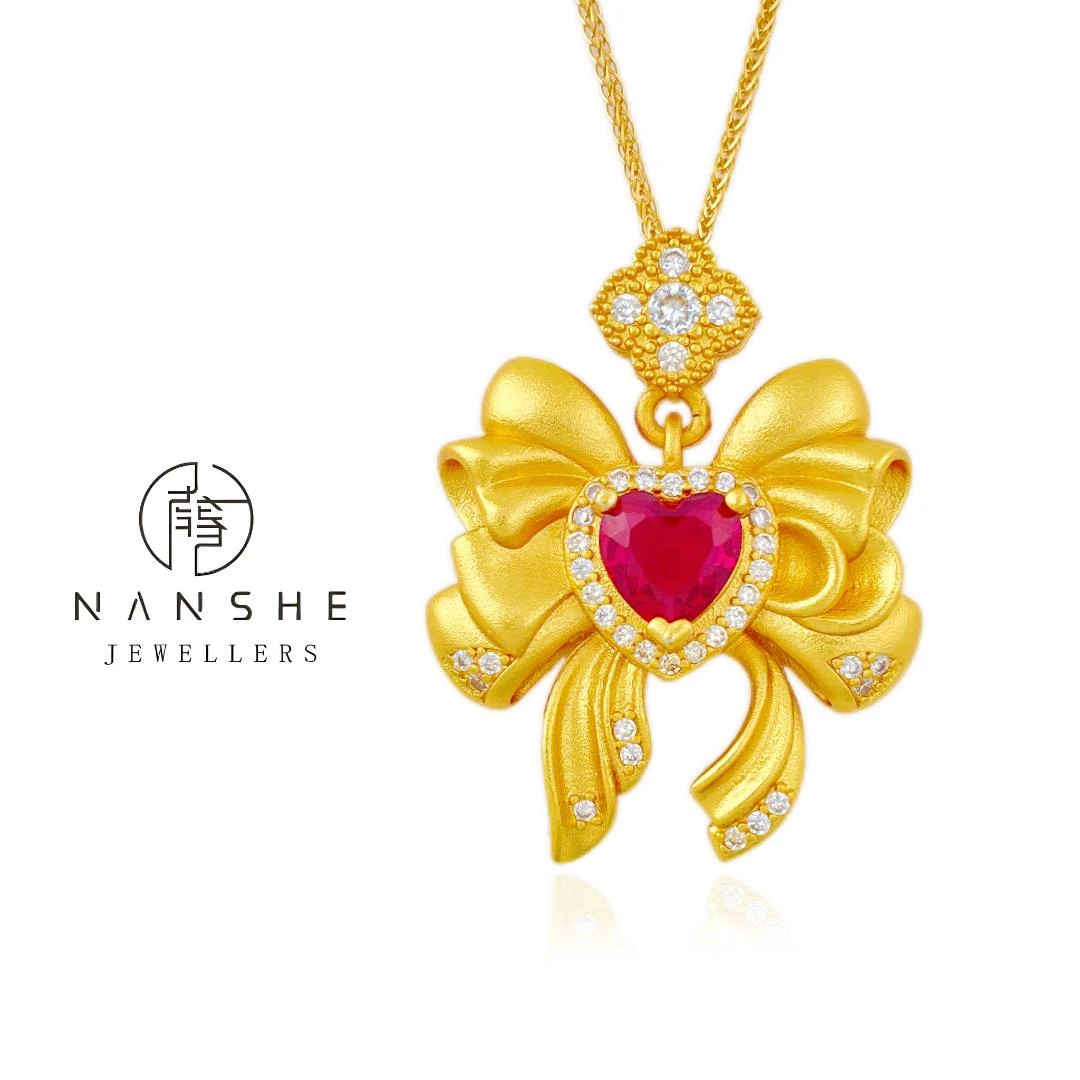 NANSHE/南奢 新中式国风爱心蝴蝶结项链L934