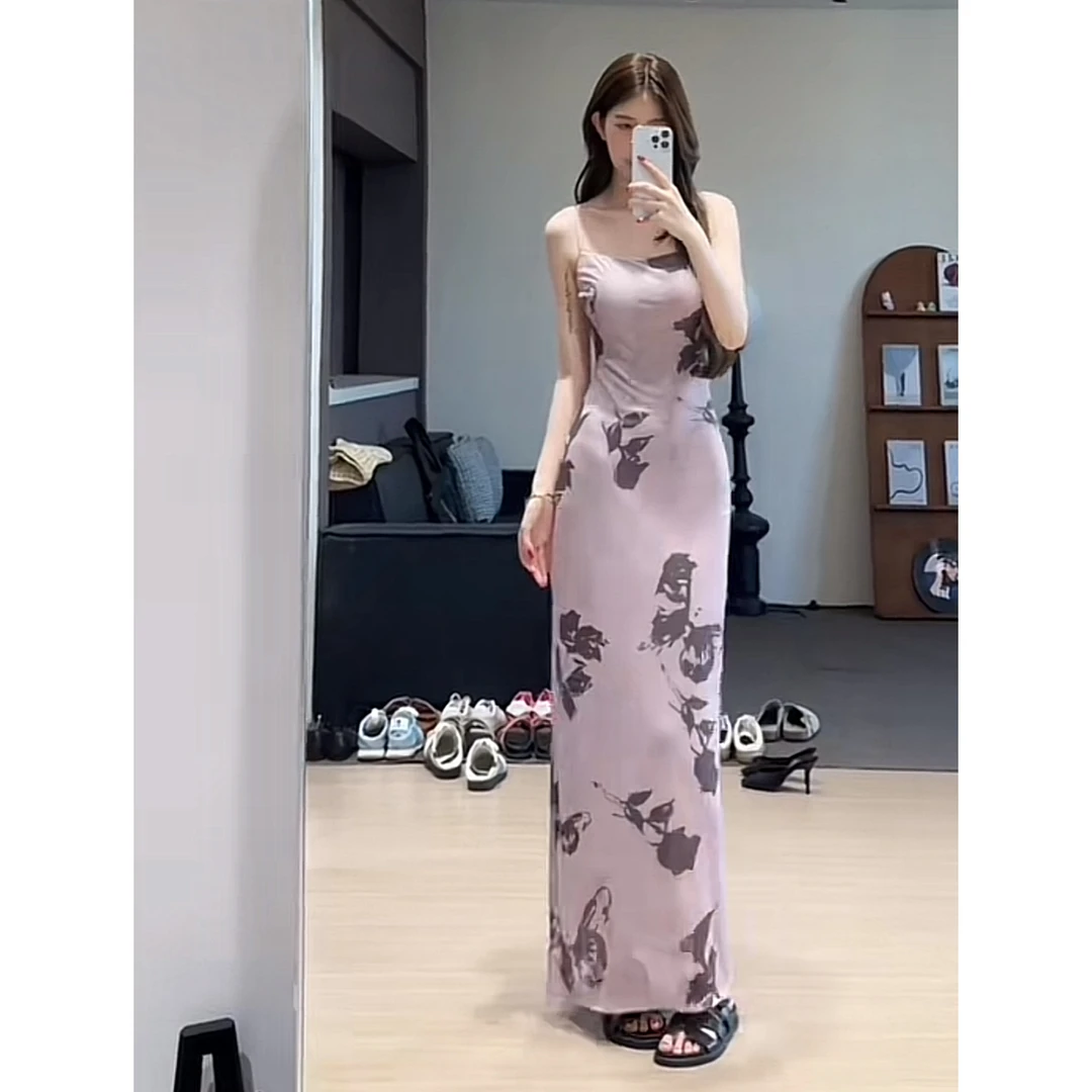 【清清】舒胡蕾 翩翩如梦 气质印花女装连衣裙夏季显瘦时尚收腰