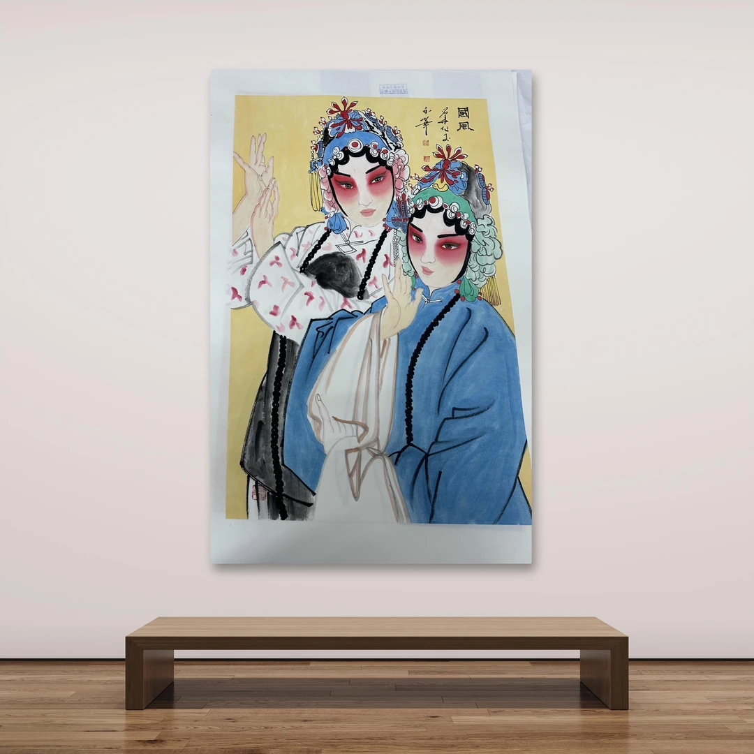 刘用华-手绘国画-2.7平尺-人物-客厅办公室挂画