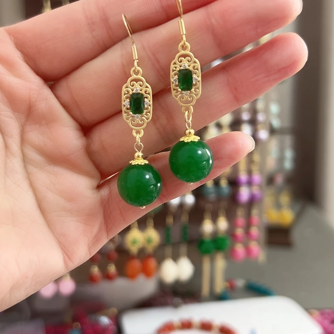 未镶嵌翡翠耳饰绿色