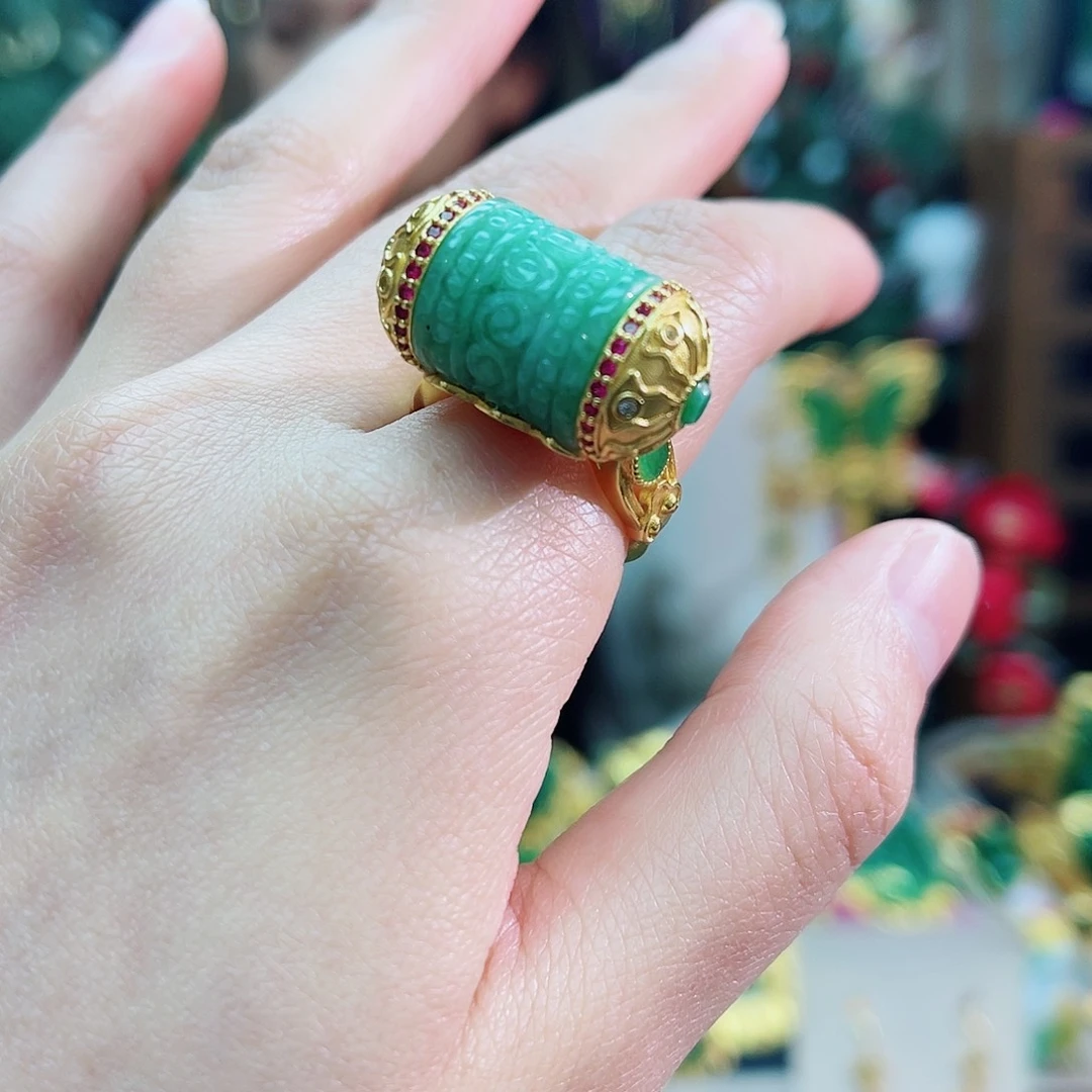 银S925镶嵌戒指翡翠48小时鉴赏期1