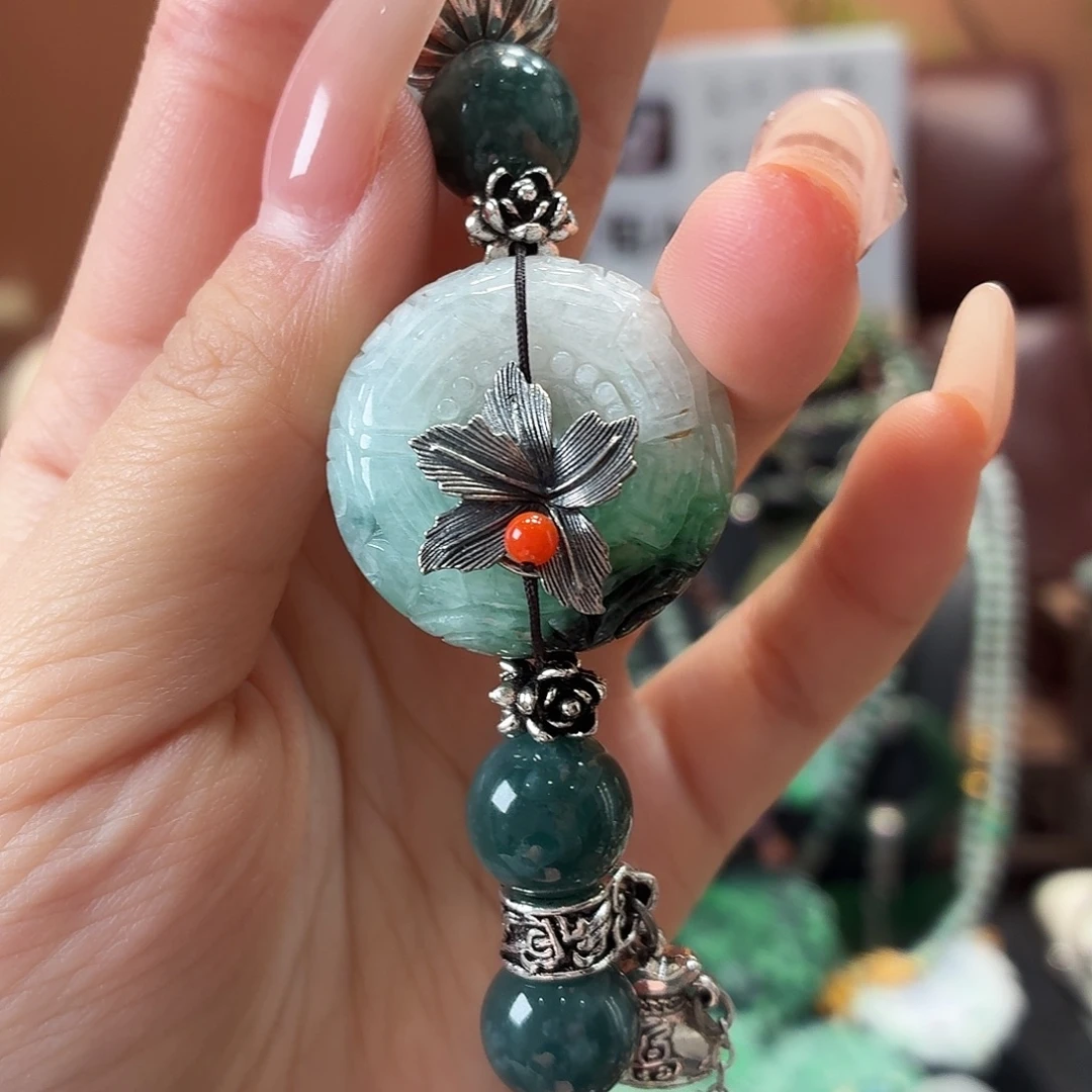 翡翠未镶嵌耳饰手串