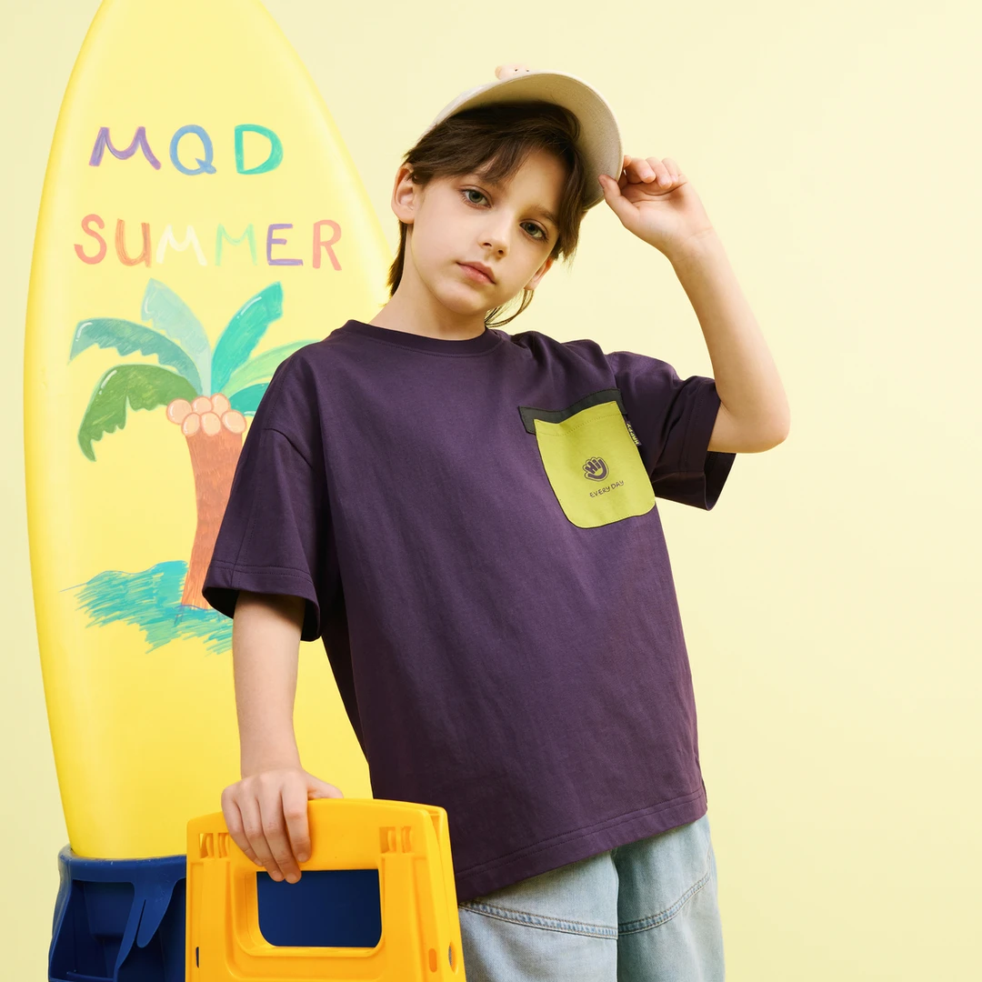 【凉感棉】MQD童装夏季学院风休闲卡通涂鸦运动短袖T恤9652W0344