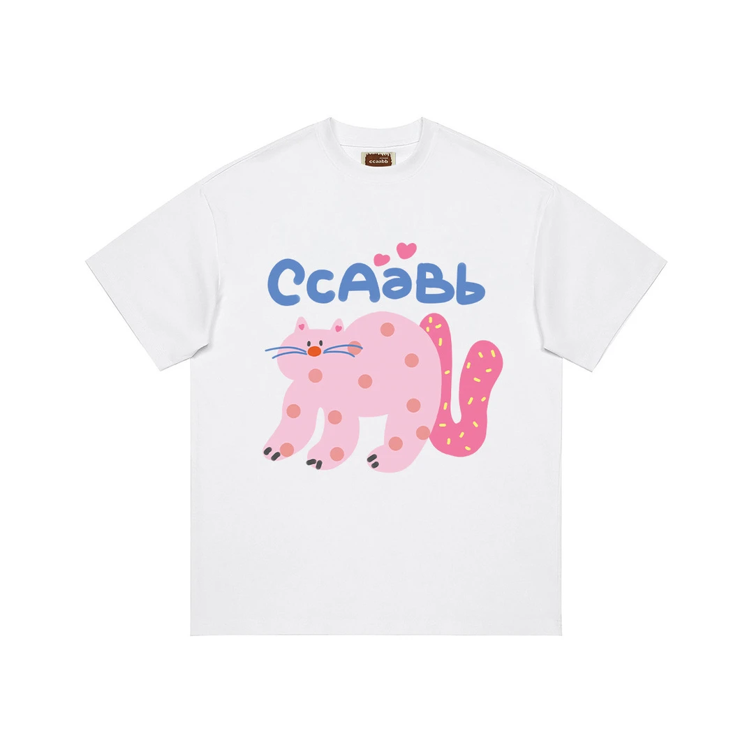 i.tccaabb 女装宽松短袖T恤简约型休闲印花半袖CABTEYACY1840