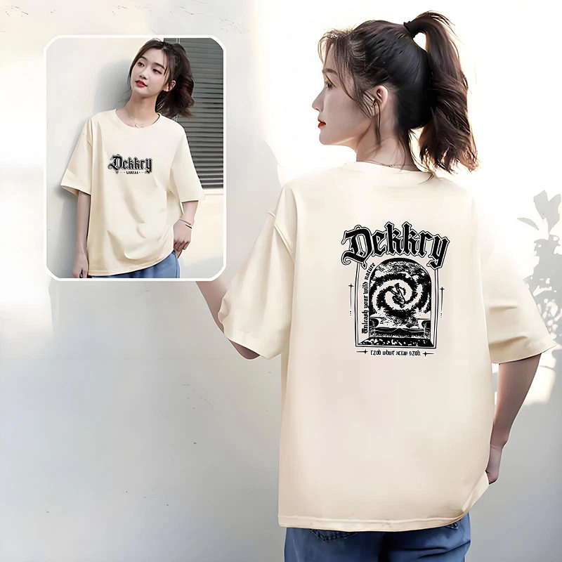 纯棉短袖夏季新款圆领白色T恤宽松百搭字母新疆棉体恤女士学生G34