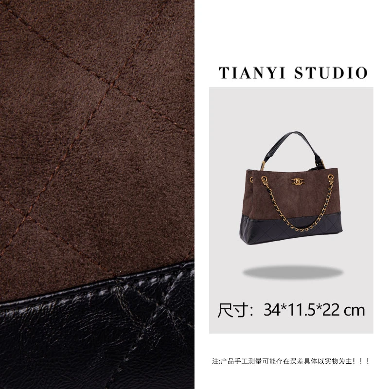 【天一甄选】QYX-9996-可可棕  轻奢高级韩版单肩时尚简约女包