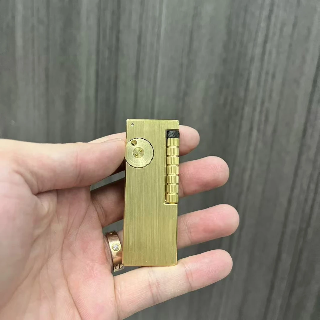 左轮纯黄铜煤油打火机煤油机