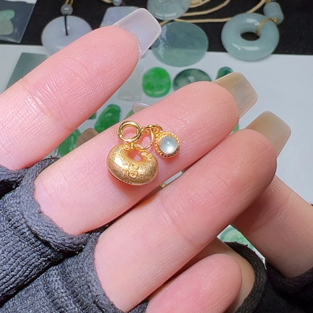 吊坠(不含链)银S925镶嵌翡翠